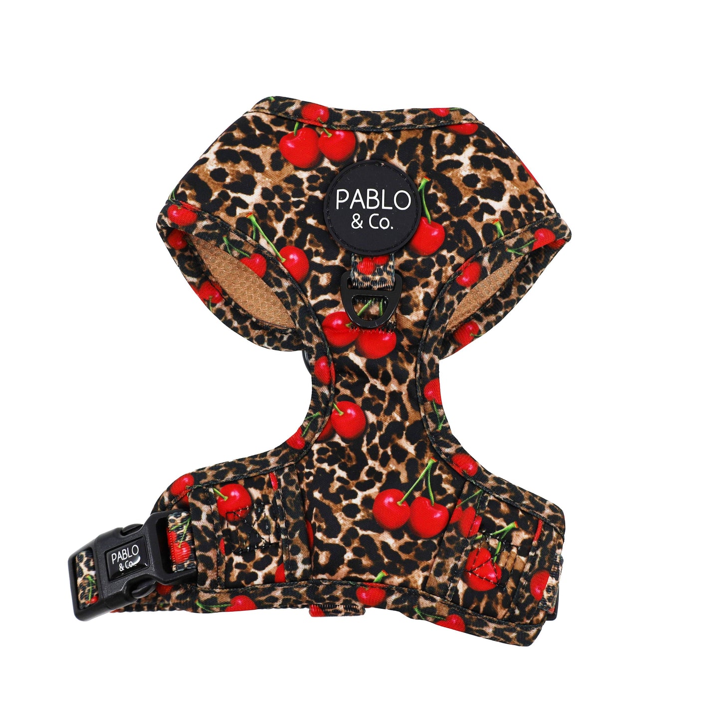 Leopard Cherries: Adjustable Dog Harness